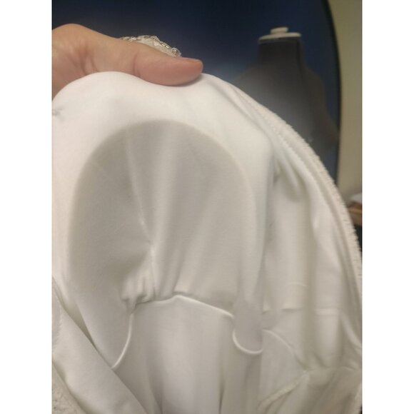 One-Shoulder Ivory Mini Dress With Beaded Detail By Emerald Sundae Size Large - Picture 8 of 8